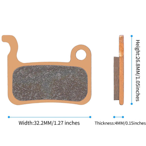 Two Pairs Sintered Metal Disc Brake Pads For Ebike MTB And Scooter With Tools Kit Included pad dimensions in inches and mm