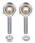 5/16 Inch Male Rod End Bearing Set With Jam Nut 2 Pack Left And Right Hand Thread 5/16-24 For Smooth Motion In Mechanical Linkages And Steering Arms Constructed From 45 Steel For Rugged Durable Performance, set with jam nuts
