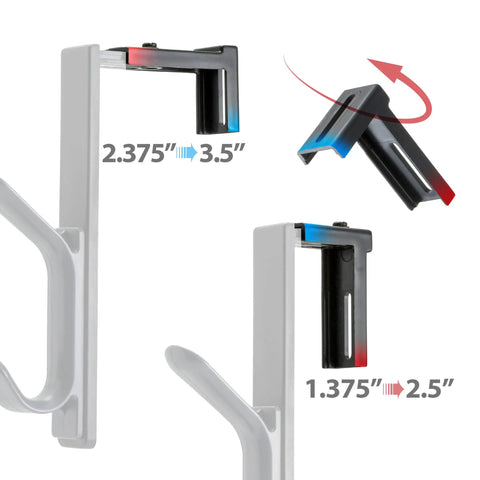 Over Cubicle Panel Coat Hooks Adjustable Double Hooks For Office Partitions Fits 1.25 To 3.5 Inch Panels Charcoal 2 Pack