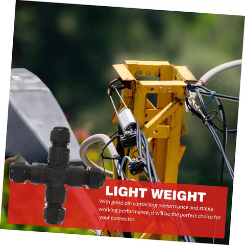 Waterproof Cable Gland Connector Kit for outdoor use with strain relief, attached to a yellow construction beam.