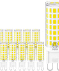 10-pack G9 LED Bulbs 4000K Natural Daylight, Crisp and Bright 6W, 60W Halogen Equivalent, T4 Chandelier Bi Pin Ceramic Base