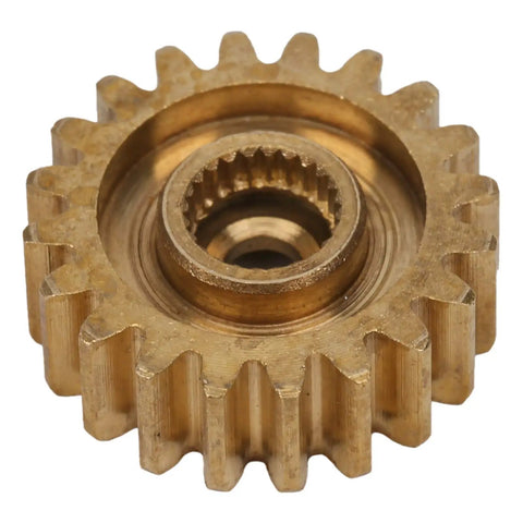 Beefy Brass Servo Gear 25 Tooth Spline MOD 0.8 For RC Models And Robotics With 16mm Pitch Diameter And 17.6mm Outer Diameter Durable Mechanical Repair Part For Quick Fit, brass gear front view