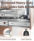 22-Inch Soft Close Drawer Slides With Ultra Smooth Full Extension, Stainless Steel SUS304 Side Mount Rails in kitchen cabinet