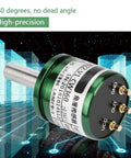 High Precision Hall Effect Angle Sensor 0.088 Degree Resolution 360 Rotation, 0-5V Output, 12-Bit ADC, Tough Build, side view