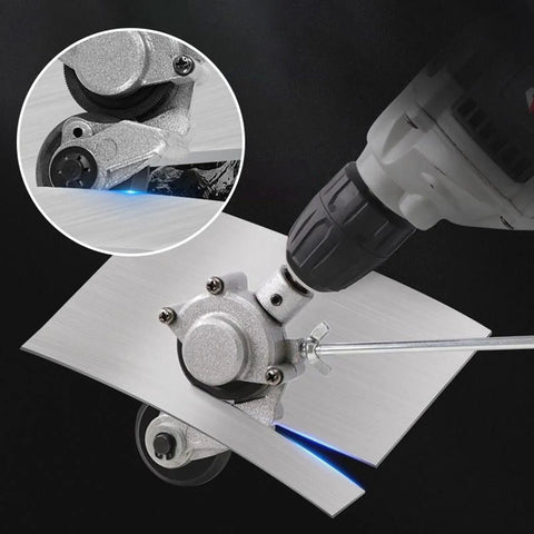 High Performance Electric Drill Sheet Metal Cutter Nibbler Attachment cutting thin stainless steel with a power drill.