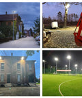Super Bright 200W LED Parking Lot Light With Dusk To Dawn Sensor, illuminating streets, courtyards, and sports fields at night