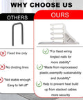 Comparison of cable staples showing differences between typical staples and 200 Pack White Cable Staples With Steel Nails For Quick No Fuss Cable Stacking Clips Easy Install Cable Stackers For Electrical Wires Secure Hold For Most Cables Durable White Staples.