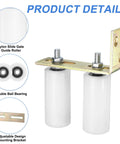 Two Set Slide Gate Guide Rollers With 5 Inch Nylon Rollers And L Shaped Rear Post Bracket Universal Sealed Ball Bearing Rolling Gate Guide For Sliding Doors White Durable Nylon Construction For Smooth Quiet Operation