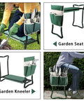Heavy Duty Garden Kneeler And Seat Stool With Folding Bench Large Tool Pocket Soft EVA Kneeling Pad Knee Saver