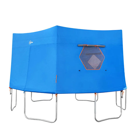14-Foot Trampoline Tent Cover For Six Straight-Pole Round Trampoline, Tent Only, with front zip entry and screened window