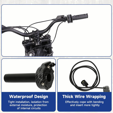 Electric Dirt Bike Throttle Handle Kit For Surron Light Bee X And LBX With Imitation Carbon Fiber Quick Twist Throttle And Handlebar Grips For Segway X260 X160 E Ride Pro S E Bike