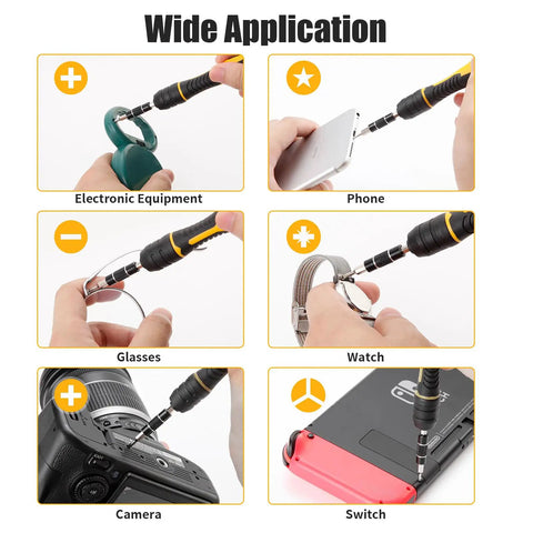 75-In-1 Precision Screwdriver Set With 67 Magnetic Bits And Mini Wrench for electronics repair, including phones and cameras