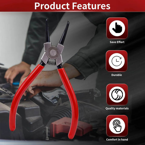 7 Inch Snap Ring Pliers With 90 Degree Bent Tips For Internal Circlip Installations and Retaining Ring Removal shown in use