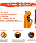 512Hz Locator And 512Hz Sonde Transmitter Kit For Sewer Inspection Camera IP68 Waterproof Self Leveling Head shown with specs