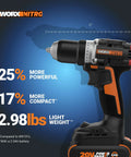 Nitro 20V Cordless Drill Driver Workhorse With Battery Included Half Inch Chuck Ratcheting Brushless Motor Delivers 535 In-Lbs Torque