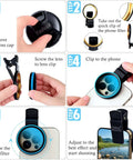 52mm Clip-On CPL Polarizing Filter For All Smartphones Universal Fit Eliminate Glare And Boost Clarity On iPhone Samsung Pixel Android HD Optical Glass Lens Filter Kit For Epic Outdoor Mobile Photography - Step-by-step guide on attaching filter to phone camera lens.