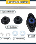 Exhaust Mount Bushing Kit For Peterbilt 348 379 388 389 And Kenworth T600 T680 T800 W900 With Poly Bushing And Shaft Washers And E Clips
