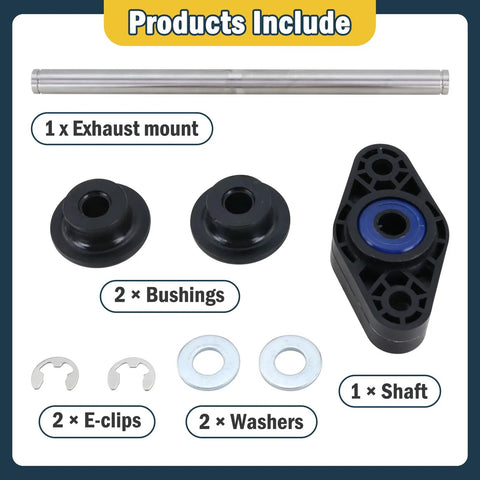Exhaust Mount Bushing Kit For Peterbilt 348 379 388 389 And Kenworth T600 T680 T800 W900 With Poly Bushing And Shaft Washers And E Clips