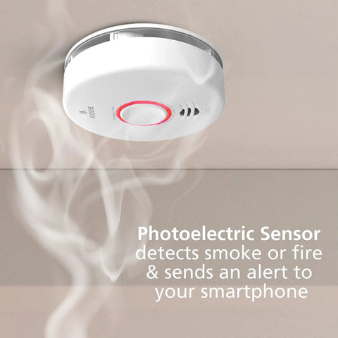 Top Shelf Smart Smoke Detector Delivering Wifi Connectivity Alexa Integration Hardwired Design With Battery Backup Voice And App Alerts on ceiling with smoke detection features.