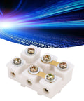 Top Shelf Terminal Block Strip And Barrier Wire Connector With Flame Retardant Plastic For Hassle Free Diy Electrical Upgrades. White block with terminals.
