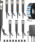 All In One LED Landscape Lighting Kit With Eight Low Voltage Path Lights, 60W Transformer, 100 Ft 16/2 Wire, plug and play setup