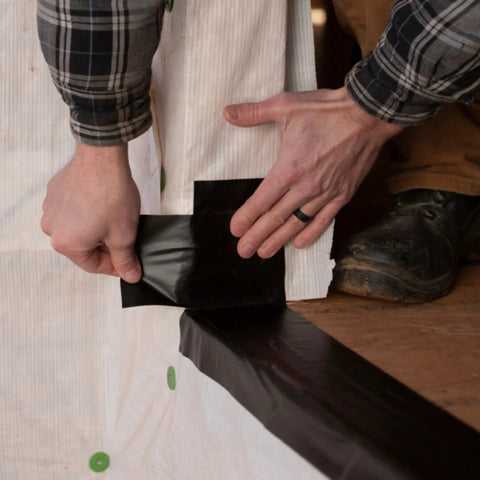 Installing Pro Grade Flashing Tape For Windows And Doors, 3.75 Inch Wide, 30 Foot Roll, All Weather And UV Resistant, black tape