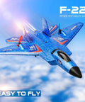 F22 Fighter RC Plane Ready To Fly With Gyro Stabilization For Beginners Kids Remote Control Airplane 2.4GHz Two Channel Toy, blue flying