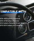 Compatible models list for Rear Right Abs Wheel Speed Sensor For Subaru Forester And Crosstrek displayed on car dashboard.