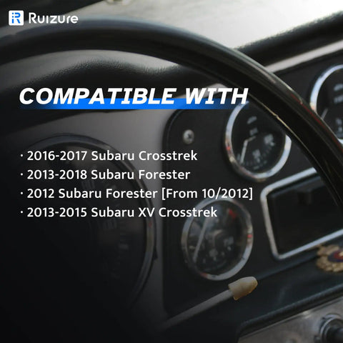 Compatible models list for Rear Right Abs Wheel Speed Sensor For Subaru Forester And Crosstrek displayed on car dashboard.