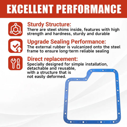 Ford C6 Transmission Oil Pan Gasket With Steel Shim Upgrade For A Tight Seal Beefed Up Heavy Duty Fit Replacement 93108 Leak Proof Design