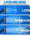 18 Inch Outdoor Oscillating High Velocity Wall Fan With 4150 CFM Heavy Duty Weatherproof UL-Certified Motor speed settings