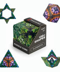 Dodeca Magnetic Puzzle Cube Fidget Toy For Stress Relief And Focus, over 100 shapes shown with box and transformed forms