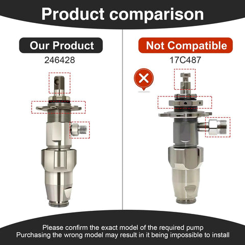 Airless Spray Pump Replacement 246-428 For LineLazer 3400 Sprayers And Ultra Max Series 395 495 595 695 3400 GMax FineLazer FieldLazer S200 Compatible For Tough Jobs, stainless steel pump comparison