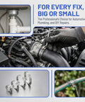 30Pcs 304 Stainless Steel Hose Clamps Set with 6-51mm adjustable worm gear clamps used in plumbing and automotive applications.