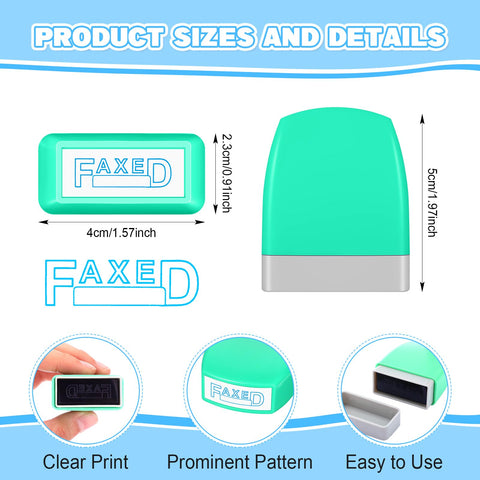 Fresh Out The Box 8 Piece Pre Inked Office Stamp Set With Bold Multicolor Plastic Handles For Swiftly Marking Approved Paid Copied And Confidential Documents A Smooth Workspace Essential, focal stamp showing size and clear print.