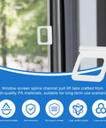 Clear Window Screen Pull Tabs 20 Pack Flat Spline Repair Clips For No Sweat Removal And Quick Swap Universal Fit DIY Home Fix With Smooth Channel Grip Sweet And Easy Install on window frame.