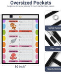 Game Changer Oversized Dry Erase Pocket Sleeves 13 By 10 Inches, worksheet, metal eyelets, pen loop, sturdy stitching details