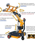 Heavy Duty Electric Vacuum Glass Lifter Robot Featuring Hydraulic Arm And Killer Suction Cups For No Sweat Commercial Glass Moving And Super Quick Site Installation Workhorse with detailed functions.