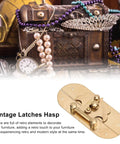 Sturdy Brass Latch Hasp for Jewelry Box and Cabinet, Old School Retro Decorative Buckle Lock with ornate background box