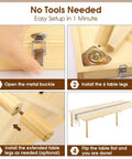 Folding Picnic Table With Table Runner Portable Boho Wooden Table 80 By 30 Inches With Adjustable Heights assembly guide.