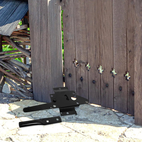 Beefy Heavy Duty Post Mount Gate Hinge For Wooden Fence Gates Outdoor Yard Security Hardware Durable Iron Gate Hardware For Backyard Fences Weatherproof Construction Ensures Smooth Operation And Long Lasting Performance black iron hinge on wooden fence gate