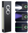 1300LM EDC Pocket Flashlight With 5 In 1 Spotlight UV Green Beam Floodlight And Red LED Rechargeable Magnetic Clip Flat Light