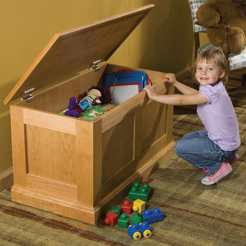 Built Tough Soft Close Hinge Rustic Bronze Supports Up To 30 Pounds Smooth Torsion Lid Stay For Shop Boxes Jars And Workshop Projects Reliable Pair on a wooden toy box with a child.