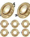 XYIANG Pack of 8 Round Led Recessed Downlight for Entrance Recessed Lighting Fixtures 3.9 Inch Brass Downlight Wafer Light,7W Dimmable Directional Light Fixture,3000K-6000K Selectable,Brass with decorative brass finish