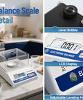 Milligram Scale 0.001g Accuracy, 500g Digital Analytical Balance With Windshield, LCD Display and level bubble