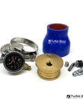 Turbo Boost Leak Testers 3-inch universal test kit with aluminum fittings, blue silicone boot, and pressure gauge.
