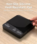 Game Changing Digital Coffee Scale With 2 Kg Capacity And 0.1g Precision, Tiny Espresso Scale With Timer, Silicone Pad Detail