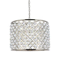 Hella Sweet Madison 8 Light Pendant With Royal Cut Crystals Polished Nickel Finish Transitional Hanging Lamp E12 Base Solid Pick For Dining And Living Room, geometric design with crystals.