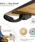 Adjustable Under Desk Keyboard And Mouse Tray Smooth Glide Platform view showing 6" height requirement for installation.