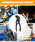 4-Inch Carbon Steel Grooved Adjustable Plumbing Pliers With Quick Jaw Adjustment, Rust-Resistant Electroplated Finish, Your Go-To Tool For Pipe Repairs, Home Fixes, And Auto Maintenance, shown in automotive use
